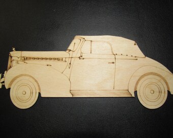 Laser-cut wooden "Packard" sports car Ornament