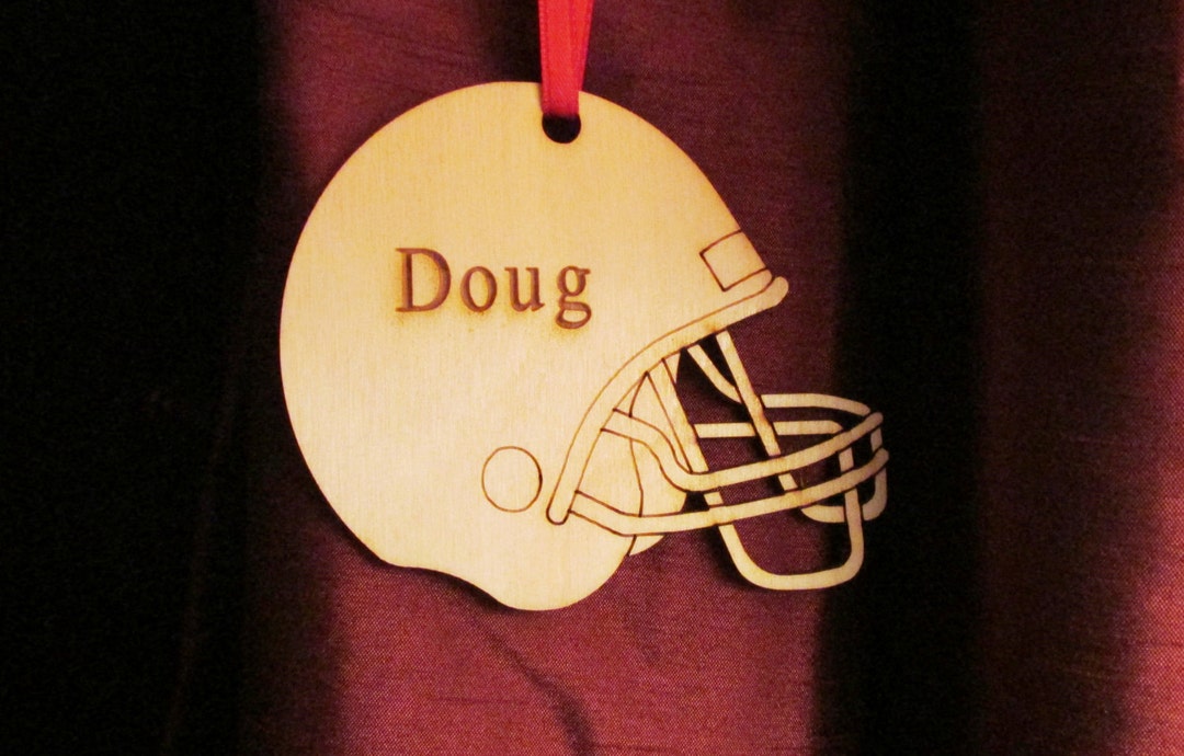 Lasercut Wooden football Helmet Ornament Etsy