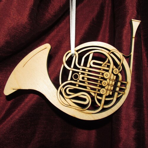 Laser Cut and Engraved Wooden mellophone Ornament Etsy