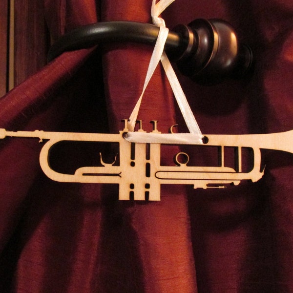 Laser cut and engraved wooden, Trumpet