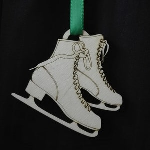 Laser-cut wooden Ice-skating Ornament