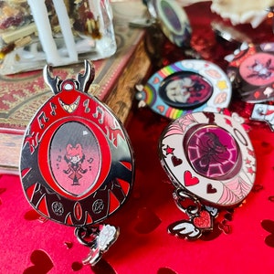 IN HAND Hazbin Hotel Tamagotchi Lenticular Enamel Pin Set