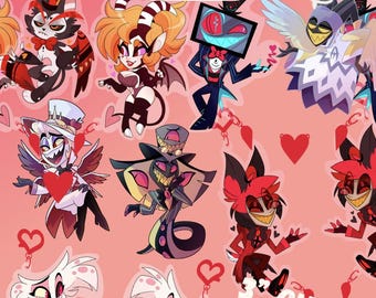 Hazbin Hotel Ship Charms! Magnetic Heart Acrylic Charm Set