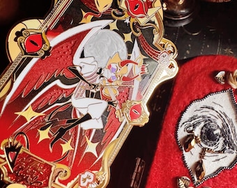 Unofficial Hazbin Hotel Lucifer Morningstar Fallen Angel Fantasy Enamel Pin 4"