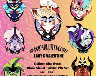 INHAND B-GRADES ONLY Helluva Boss Seven Deadly Sins Glitter Enamel