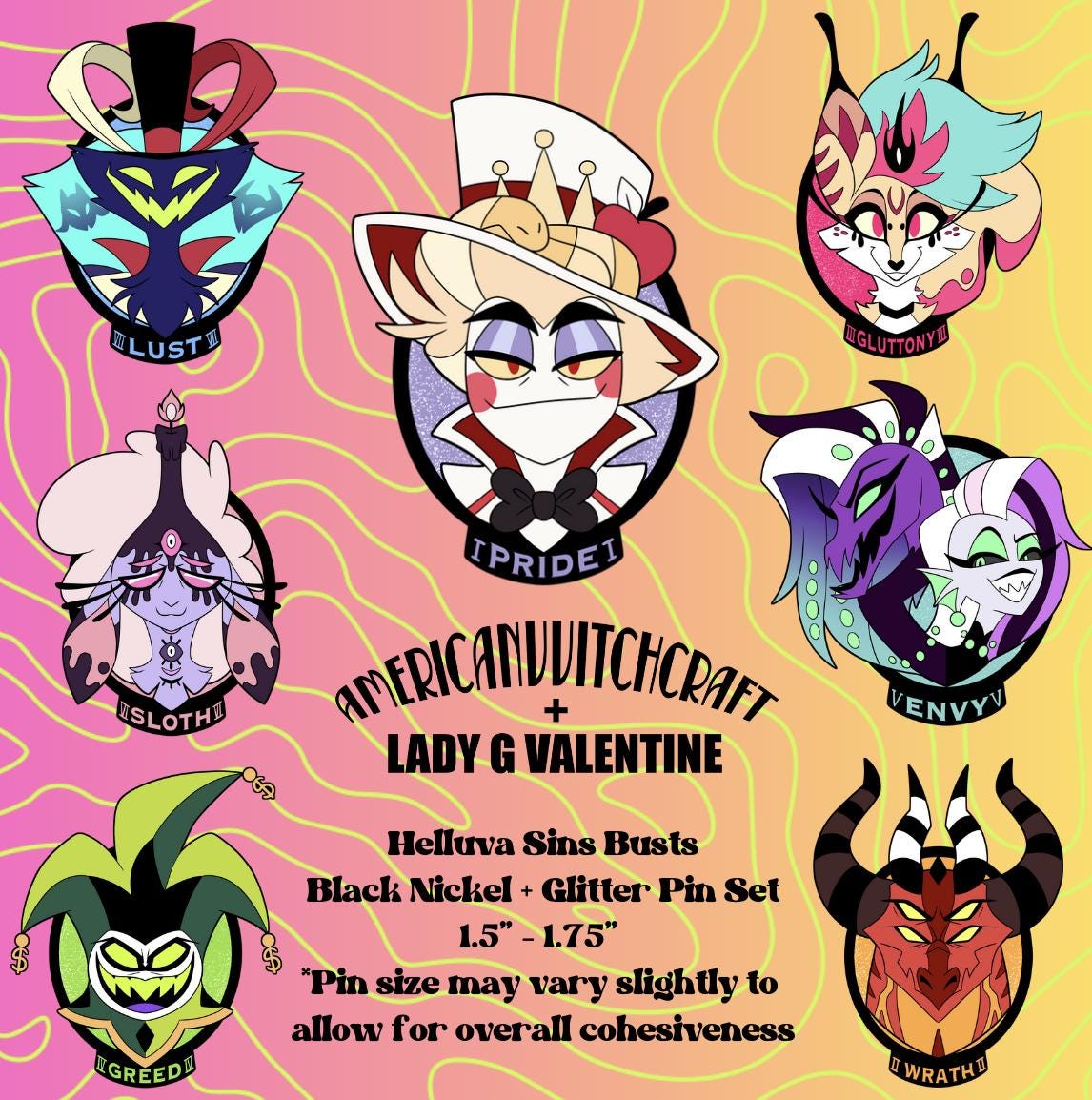 ヘルヴァボス オジー ピンバッジ 在庫B級品のみ ヘルヴァ・ボス 七つの大罪 グリッターエナメル