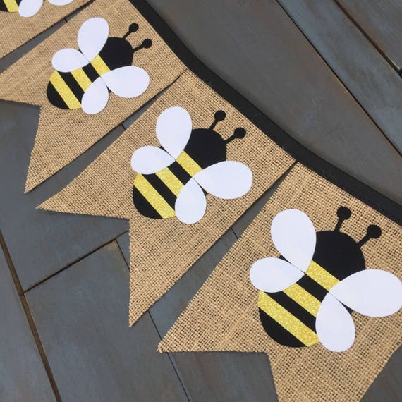 Honey Bumble Bee First Birthday Party Decorations Pennant Etsy