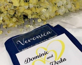 Personalized Acrylic Name Place Cards | Wedding Place Cards for Plates | Custom Table Setting Name Cards