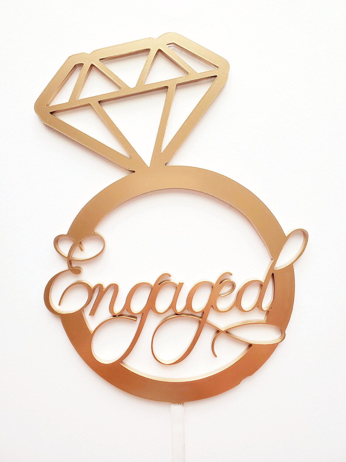 Gold engagement ring cake topper engagement cake engagement Etsy