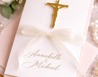 Invitation Charms | Gold Silver Rose Gold Cross Charms | Custom Acrylic Cross: Elegant Keepsake, Baptism, Wedding | Christion cross Charms