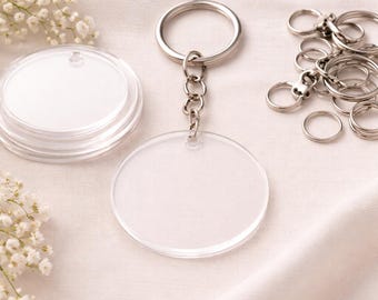 Clear Acrylic Disks: 1/8" DIY Keychain Blanks