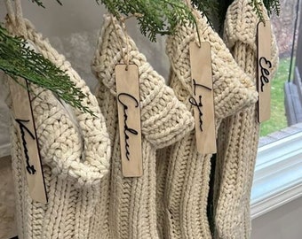 Personalized Christmas Stocking Tags: Handmade Wood Name Tags