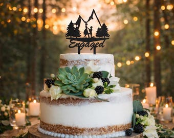 Engagierte Cake Topper - Berg Vorschlag Verlobungs Topper - Acryl Hochzeit Party Dekor - Individuelle Braut & Bräutigam Topper