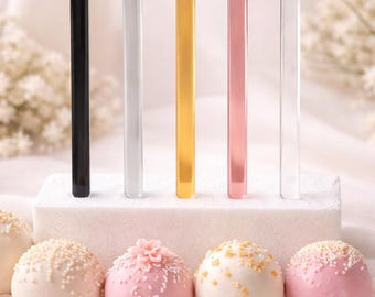 Personalized Acrylic Cakesicle Sticks: Mirror Finish, Custom Size (4.5" x .375")