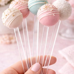 Clear Acrylic Cake pop Sticks | Cake Pop Sticks | Reusable Standard or Mini Size