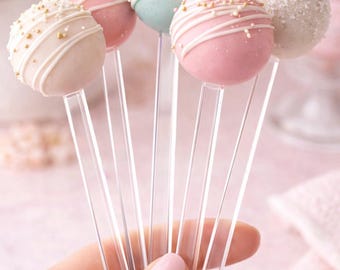 Clear Acrylic Cake pop Sticks | Cake Pop Sticks | Reusable Standard or Mini Size