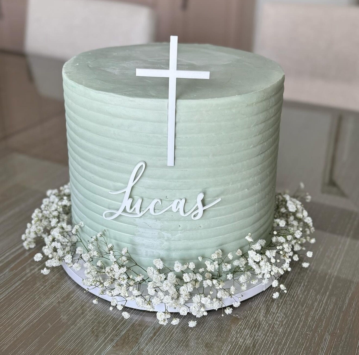Custom name and cross cake topper, 2 piece cake topper, Holy communion cake topper, cake topper, baptism cake topper, christening topper