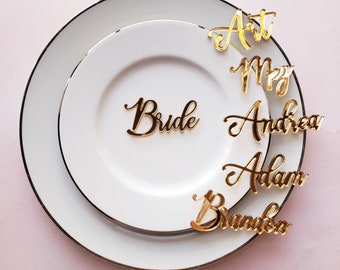 Acrylic Wedding Name Place Cards: Custom Table Setting
