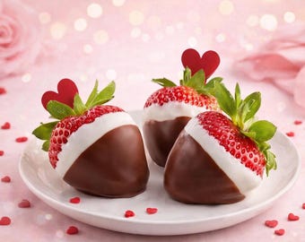 Mini Red Heart Food Picks | Valentine Chocolate Strawberries, Cupcake Toppers