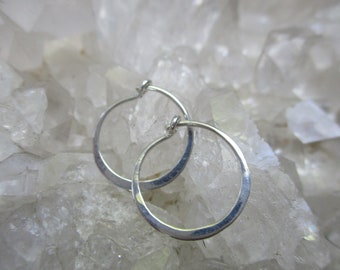 Handmade 1/2" Sterling Silver Hammered Hoop Earrings ~ Light & Comfortable