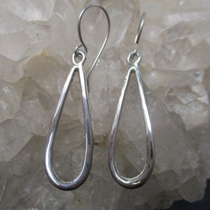 Hammered Teardrop Dangle Earrings ~Sterling Silver~ Handmade