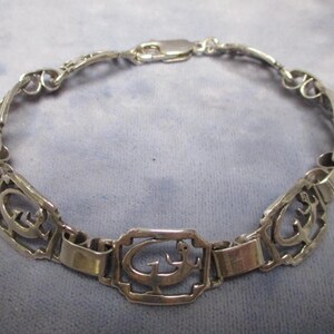 Lizard Link Bracelet -Sterling Silver- Hand Cast All Soldered Links 8 1/4"