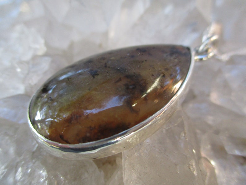 Dendritic Agate Necklace ~Handmade Sterling Silver~ Rare Oregon Graveyard Point Agate
