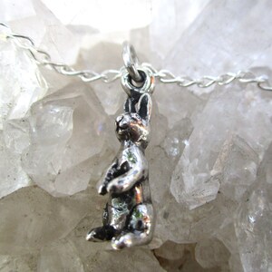 Colgante de conejo de pie ~Fundido a mano~ Plata de ley