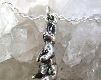 Standing Rabbit Pendant ~Hand Cast~ Sterling Silver