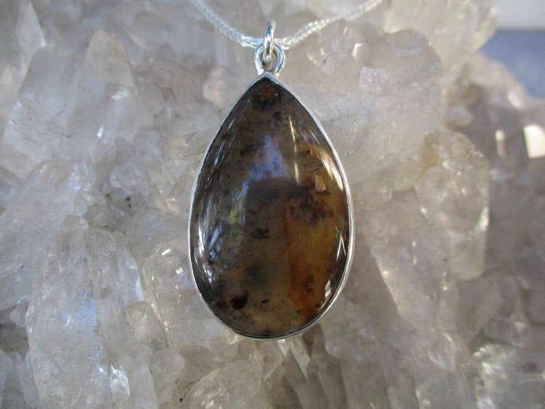 Dendritic Agate Necklace ~Handmade Sterling Silver~ Rare Oregon Graveyard Point Agate