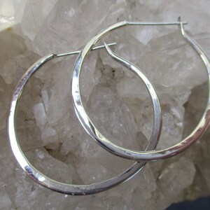 Handmade Sterling Silver Hoop Earrings -w/ Soldered Post  1 3/8 inch Round