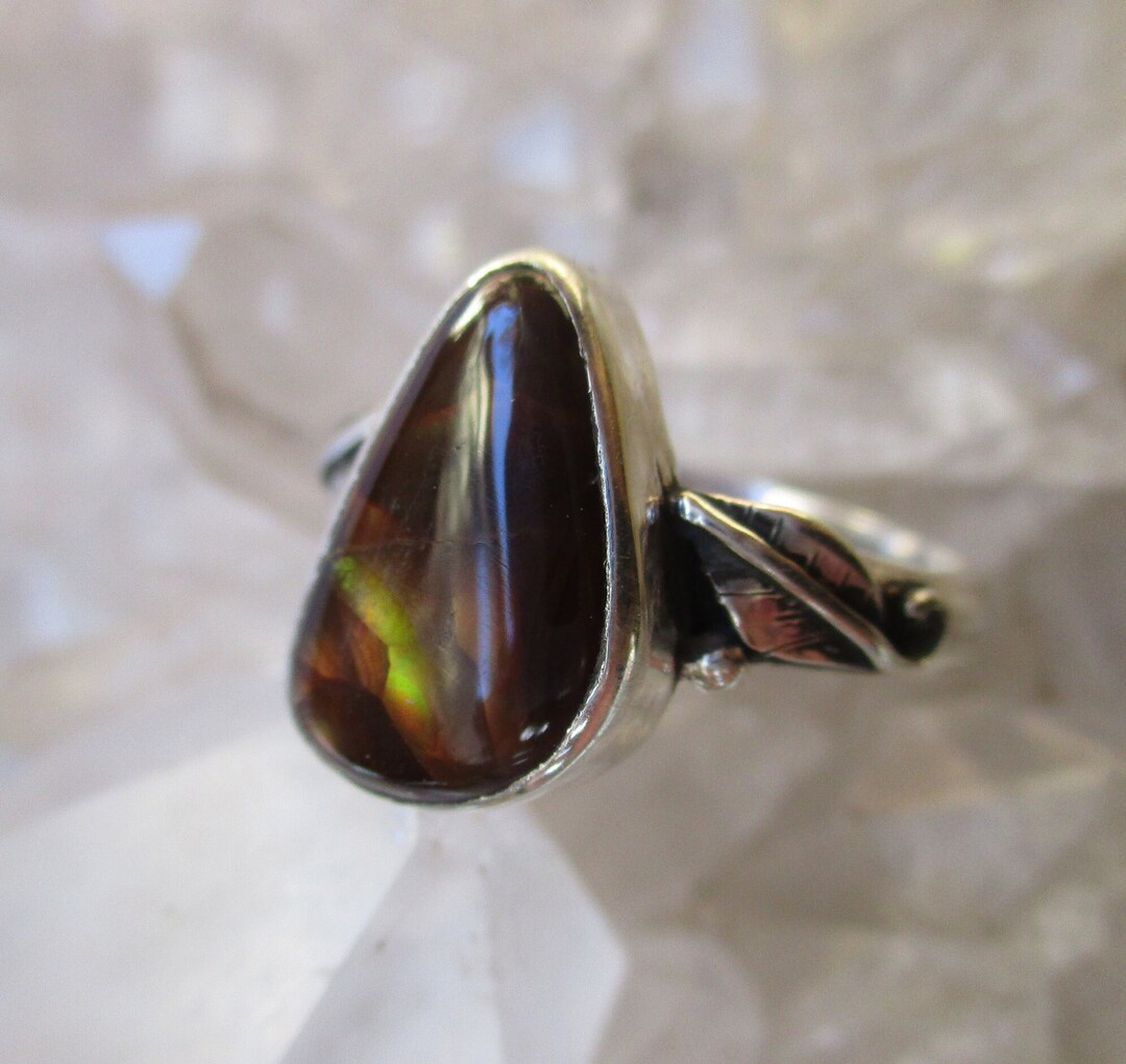 Fire Agate Leaf Ring handmade Sterling Silver Mexican Fire Agate Etsy