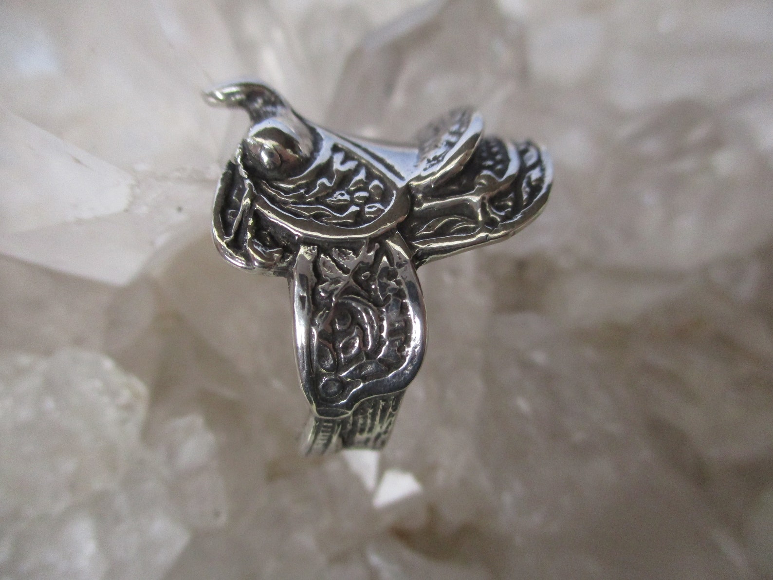 Unique Horse Saddle Ring sterling Silver Hand Cast Size 8 Etsy