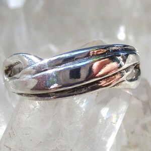 Simplistic Sterling Silver Original Band w/ Open Areas  -Hand Cast- Size 6+