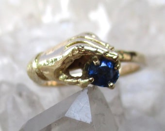 Sapphire Hand Ring ~14K Yellow Gold~ Wax Casting Size 6 1/2
