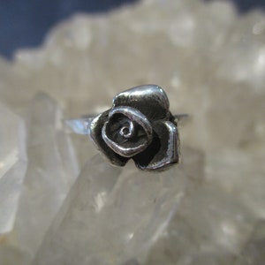 Sterling Silver Rose Ring ~ Hand Cast