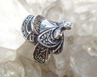 1940s Sterling Silver Saddle Ring Size 11.75, Fred Harvey Era, Old