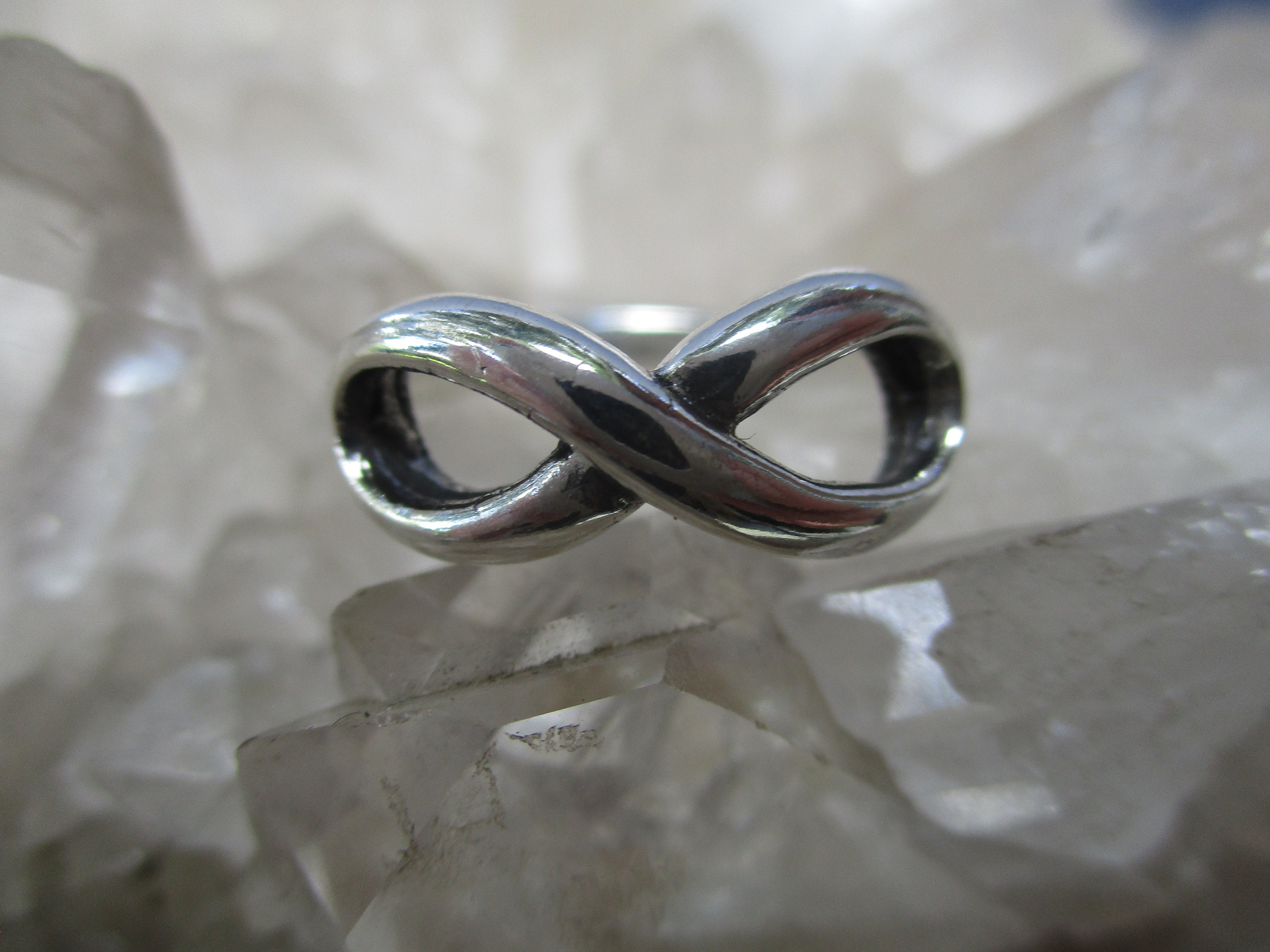 Infinity Ring ~Sterling Silver~ Hand Cast  Size 6 1/2+