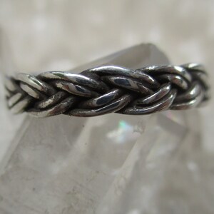 Small Double Braided Wedding Band ~Sterling Silver~ Hand Cast Antiqued