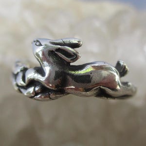 Bunny Rabbit Ring  ~Sterling Silver~  Hand Cast  Size 5 1/4