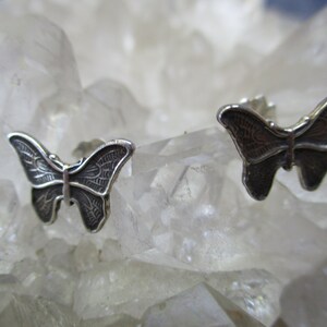 Butterfly Post Earrings ~Sterling Silver~ Hand Cast and Antiqued