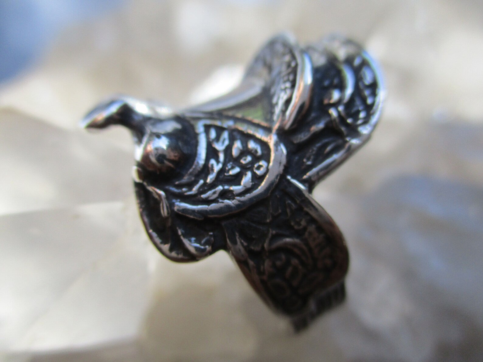 Unique Horse Saddle Ring sterling Silver Hand Cast Size 10 Etsy