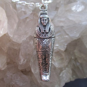 Egyptian Sarcophagus Pendant -Hand Cast Sterling Silver- Nice Heavy Cast 26.0 Grams