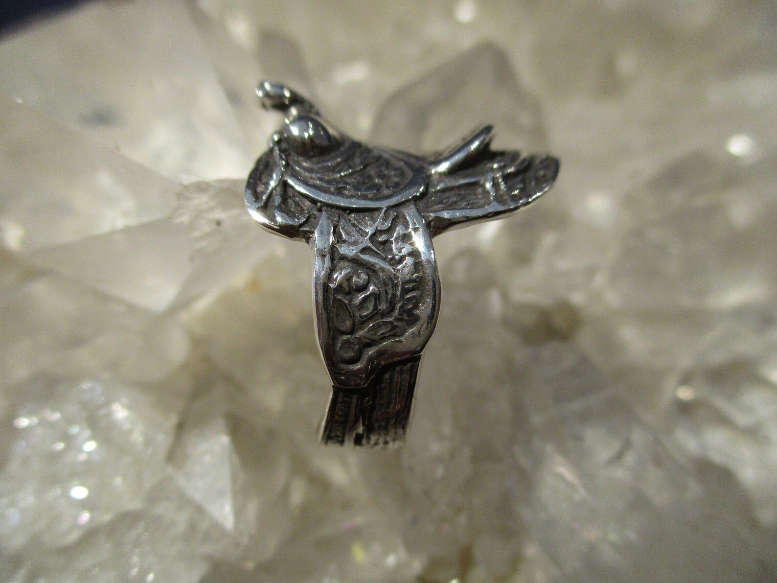 Unique Horse Saddle Ring Sterling Silver Hand Cast Etsy