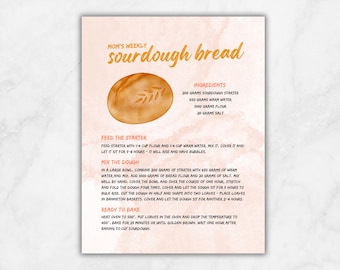 Watercolor Recipe Pages, Printable Recipe Template, Watercolor Kitchen Printables, Watercolor Recipe Binder, Instant Download