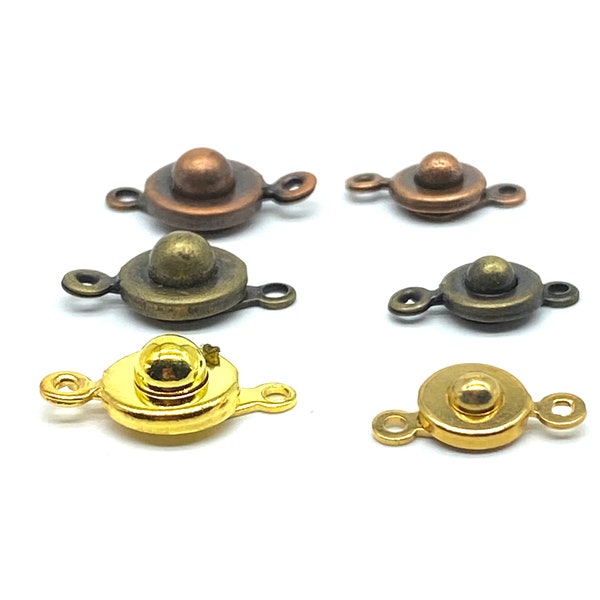 8 mm Snap Clasp, Ball Socket Clasps, Round Button Clasp, Choose finished.