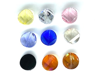 2 Pcs of 14 mm #5621 Twist Beads. Genuine Swarovski Crystal. Choose color.