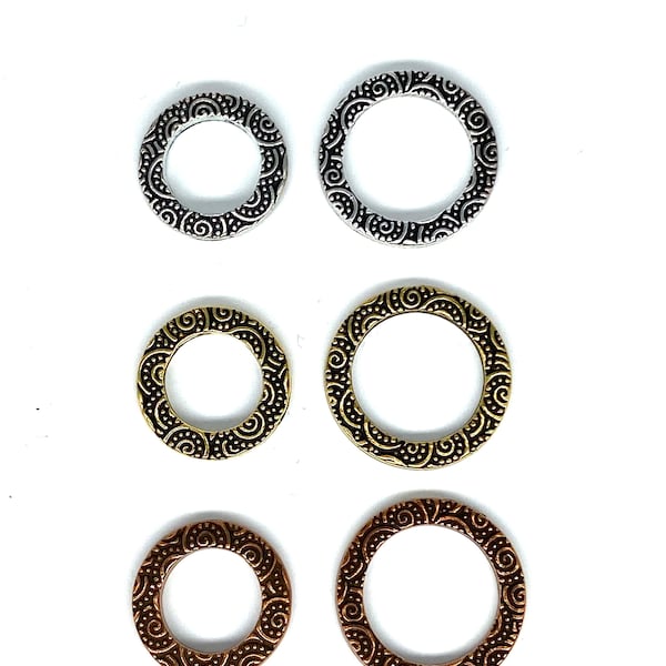 TierraCast Link, Ring Double Sided Spiral Design. Choose size and colors. 2 Pieces per package FREE SHIPPING!!