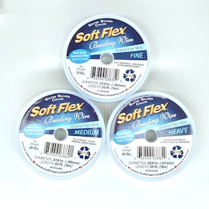 Soft Flex Bone Color Medium Size Beading Wire, 30 Foot Spool