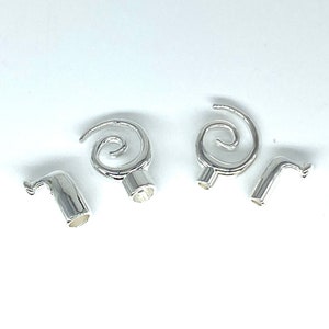 BeadSmith  Small Glue In Swirl Toggle Clasps -Silver Plate. Choose Hole size.